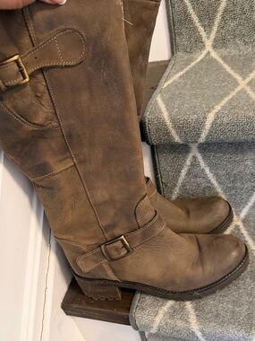 Tall Brown Leather Riding Boots